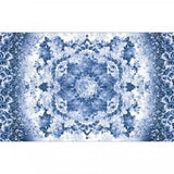 27" X 44" Panel Silver Jubilee Net Flowers Floral Blue Cotton Fabric D581.77 Flowering Plants