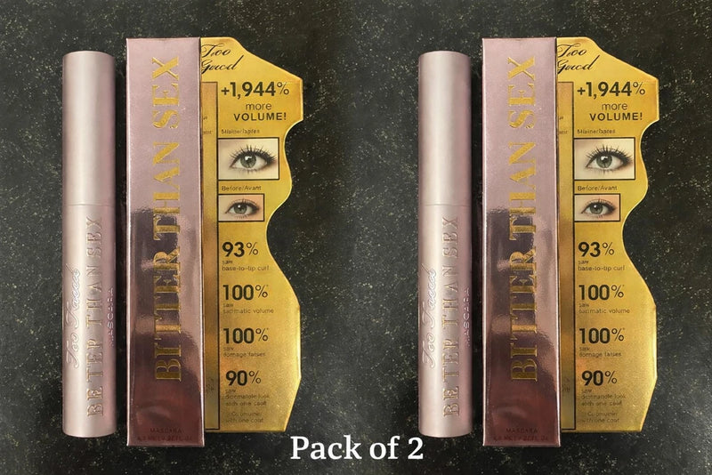 TOO FACED Better Than Sex Volumizing Mascara .27oz Full Size, (PACK- 2) Bouquet