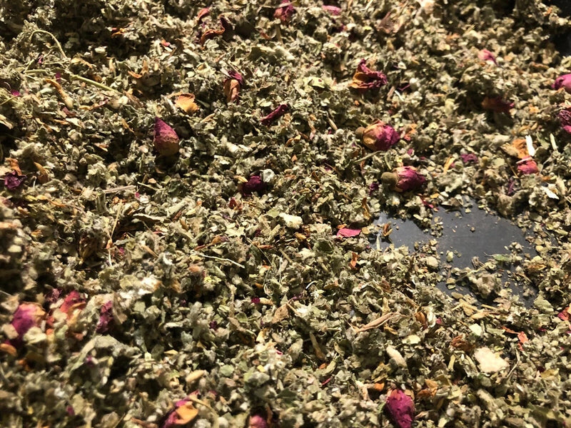 No.40 Blended Mix - Red Raspberry Roses Red Clover Marshmallow Mullein - 2 ounce Dried Flower