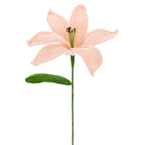1-Pack Crochet Flowers, Knitted Artificial Wool Lily Flowers [Light Pink] Lily