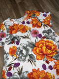 Lularoe Jessie Dress 2XL 22/24 20/22 XXL Pockets New White Orange Hydrangeas __ Hydrangea