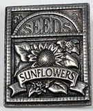 Birds & Bloom Brooch Pin 2003 Sunflower Seeds Pewter Sunflower