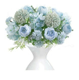 2Pcs Blue Artificial Flower Fake Peony Silk Bulk Hydrangea Carnation Daisy Peony