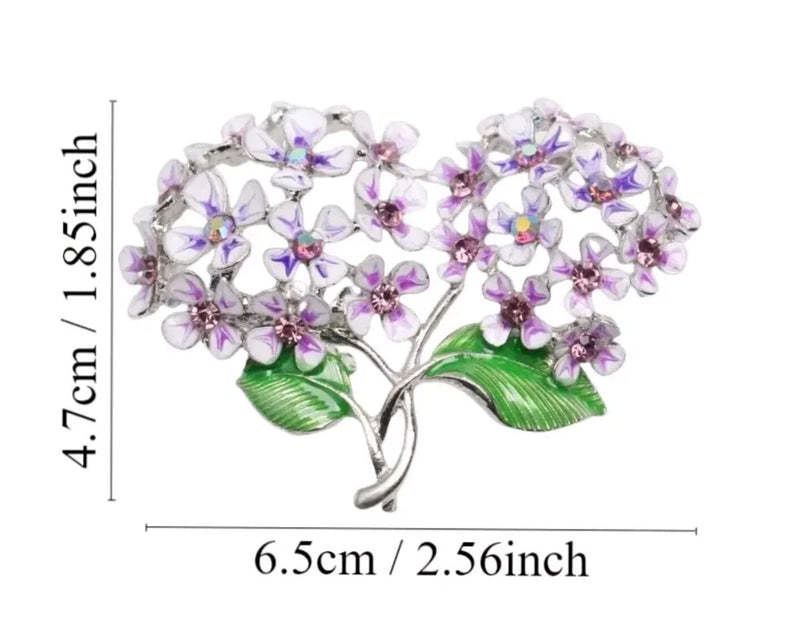Hydrangea Pin Brooch Purple Flower Fashion jewelry NEW Free Shipping 2.5 Inch Hydrangea