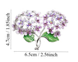 Hydrangea Pin Brooch Purple Flower Fashion jewelry NEW Free Shipping 2.5 Inch Hydrangea