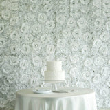 White Silk Roses Hydrangea 11 sq ft UV Protected Wall Backdrop Vertical Panels Hydrangea