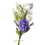 30" Lavender & Cream Artificial Hydrangea, Peony, and Freesia Floral Bundle Peony