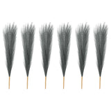 6 Pcs 17 Inch Faux Pampas Grass Artificial Boho Decor Gray Pampas Grass