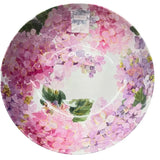 Large 12" Serving / Salad Bowl Hydrangea Floral Pink Purple Flowers Shabby Chic Hydrangea