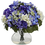 Nearly Natural Hydrangea with Large Vase Hydrangea