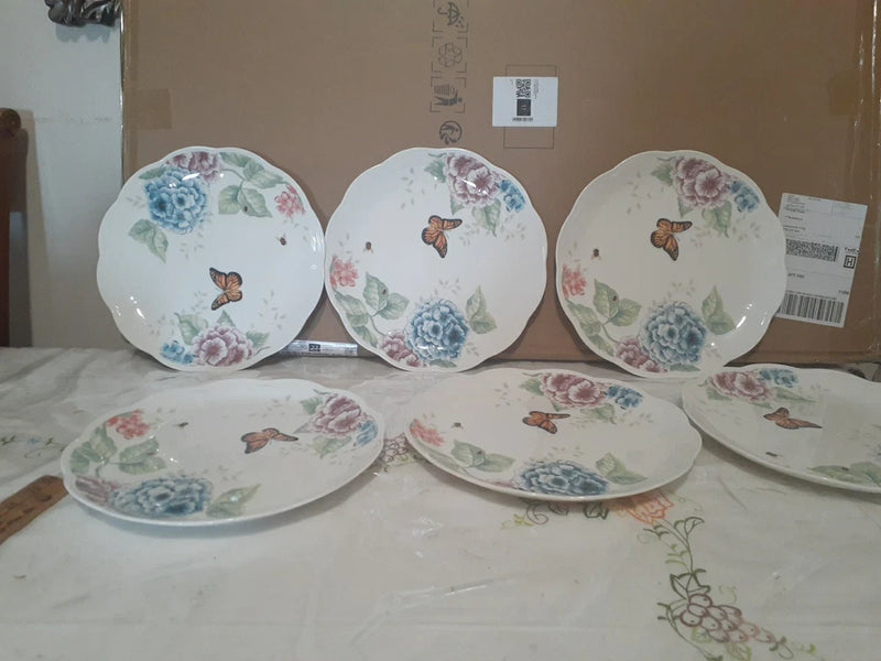 Lenox Butterfly Meadow Hydrangea  Accent  Dinner Plates 11"   Lot 6 Hydrangea