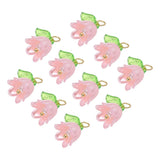10PCS 13x14mm Acrylic Flower Charm Lily of the Valley Jewelry Pink Lily