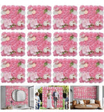 Flower Wall Backdrop 12pcs 16.5x16.5 Inch Artificial Floral Wall Panel #57 Peony