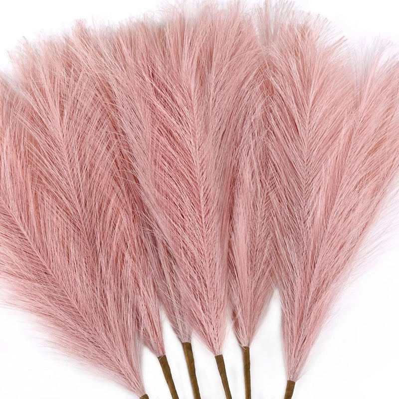 6-Piece Artificial Pampas Grass Floral Arrangement - 18 inches (Dusty Pink) Pampas Grass