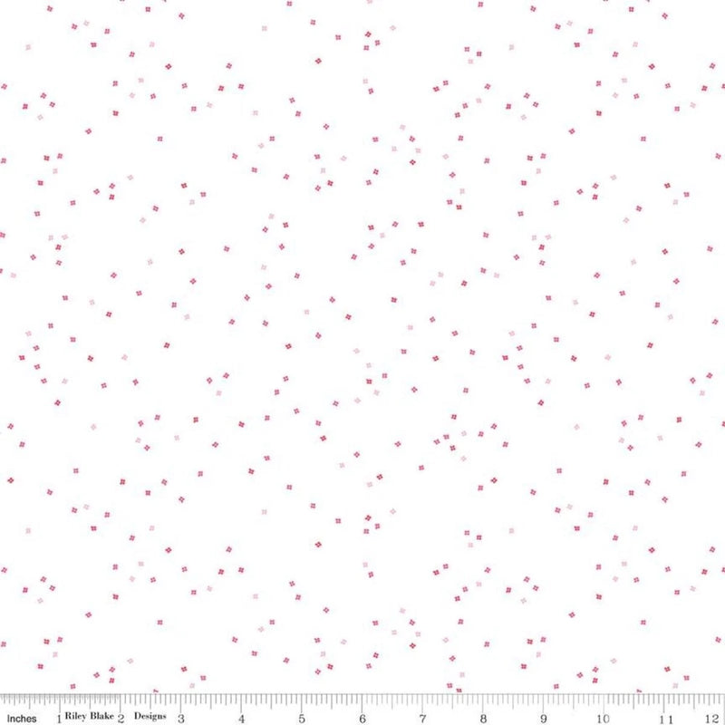 Cotton Flowers Floral Blossoms Small Tiny White Fabric Print by the Yard D139.10 Flowering Plants