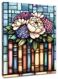 Stained Glass Plant Purple Hydrangea Canvas Wall Art for Bathroom Living Room Hydrangea