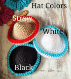 Crochet Cactus with Sombrero, Home Decor, Shelf Sitter, Faux Cacti Plant, Green Plant
