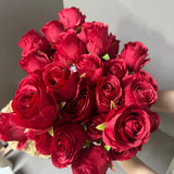 2 bundles 9 Heads Artificial Rose Flower,Simulation Long Stem Fake Silk Roses US Bouquet