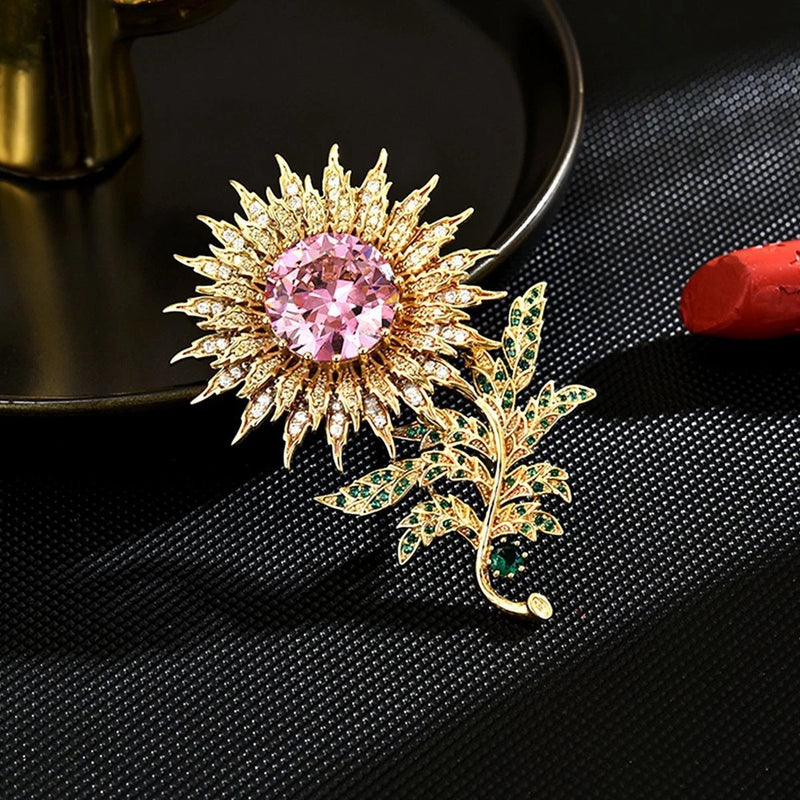 High End Champion Sunflower Brooch, Fashionable Flower Chest Flower Brooch Sunflower