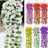 Artificial Fake Hanging Flowers Vine Plant Home Garden Decor Indoor Outdoor US Flowering Plants
