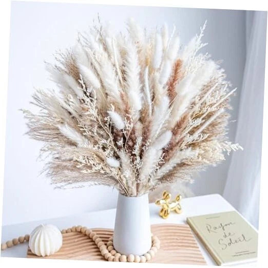 96PCS Natural Dried Pampas Grass Boho Home Decor 96PCS+NO ADDITIONAL ITEMS Pampas Grass