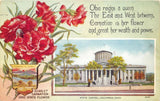 Columbus Ohio 1911 Postcard State Capitol & Carnation Flower Carnation