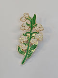 Skull Lily Of The Valley White Flowers Lapel Pin Lily