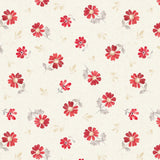 Wilmington Prints * Scarlet Dreams Medium Floral Toss Cream * 30110-239 Flowering Plants