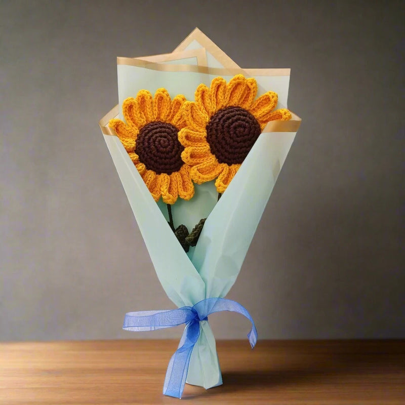 Handcrafted Crochet Pacino Sunflower Stick Ð Elegant Sky Wrap, 8-Inch Flower, Pe Sunflower