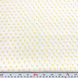 Vintage Yellow Rosebud Florals on Off White Cotton Blend Fabric by the HALF YARD Flowering Plants
