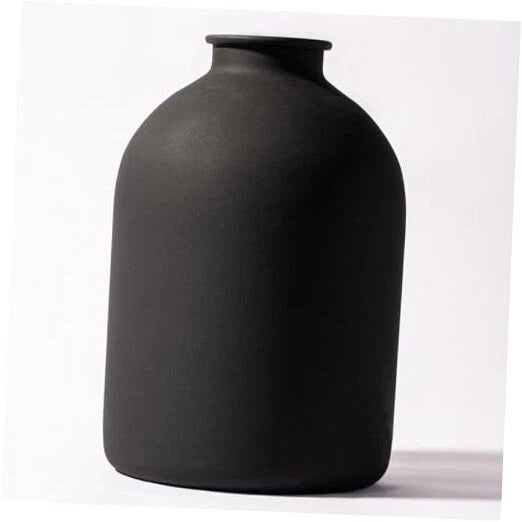 Metal Matte Vase 8.7 inch Tall Iron Frosted, Pampas Grass Vase for Black Pampas Grass