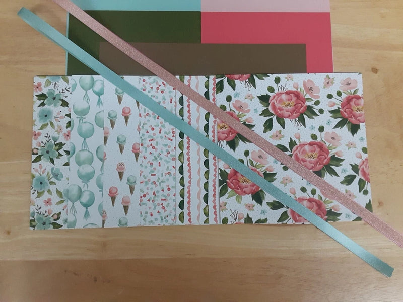 Stampin Up! bouquet 6x6 designer paper sheets with floral and balloon patterns