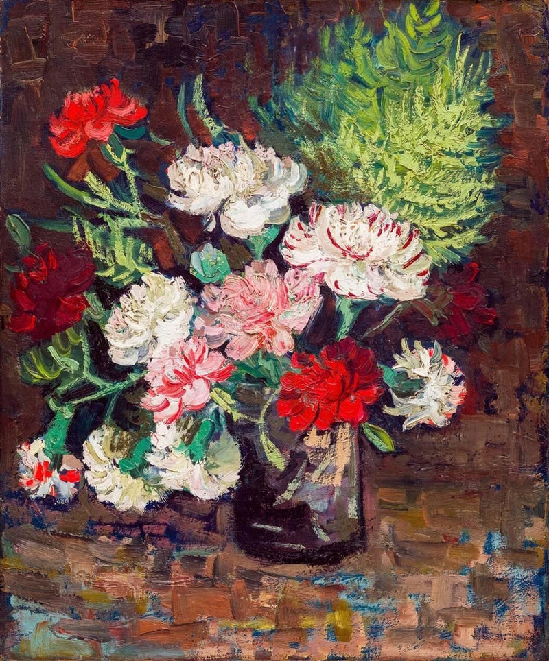 Vincent van Gogh Vase with Carnations Giclee Print on Canvas 8x10 Floral Wall Ar Carnation