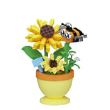 Mini Flower Bonsai with Cute Insects Sunflower bee - DIY Potted Plant Buildin... Sunflower
