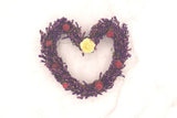Handmade Grapevine Heart Dried Flower Arrangement Ð Purple Caspia & Mini Roses Dried Flower