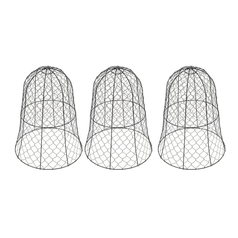 Chicken wire plant cloche set, wire mesh bell covers for garden plants