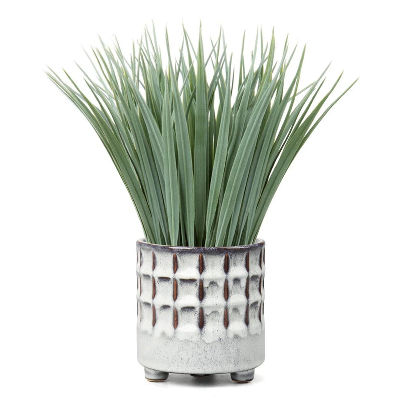 Fake Grass Plant in Ceramic Pot Artificial Potted Plants Small Faux Plants fo... Green Plant