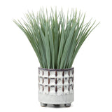Fake Grass Plant in Ceramic Pot Artificial Potted Plants Small Faux Plants fo... Green Plant