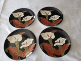 Fitz and Floyd Fine Porcelain "Calla Lily" 7.5" plates set of 4 Lily