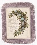 Flowers, lilies of the valley, fringed 2 sided Victorian Christmas card R. Tuck Lily