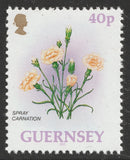 Guernsey Flowers Single Spray Carnation 40p single MNH 1992 Carnation