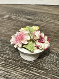Vintage Crown Staffordshire Fine Bone China Flower Basket Carnations Mini Gift Carnation