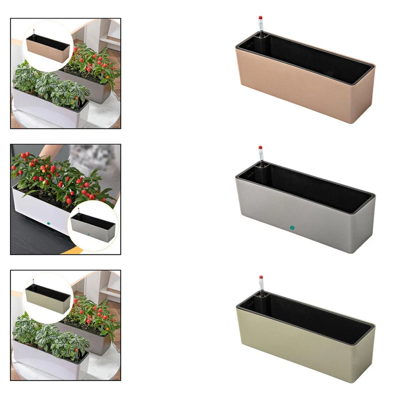 Rectangle Self Watering Planter Window Gardening Box for Balcony Garden Home Garden Plants