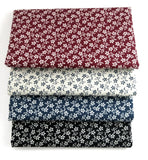 4 Fat Quarters Bundle, Red, Cream, Blue, And Black With Floral Accents Flowering Plants