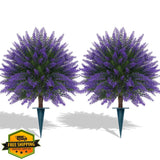 Grooy 2pk Artificial Lavender Topiary Ball UV Resistant Outdoor Plants Green Plant