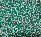 Ozark Calicos BTY Fabri-Quilt Ivory Floral on Green Flowering Plants
