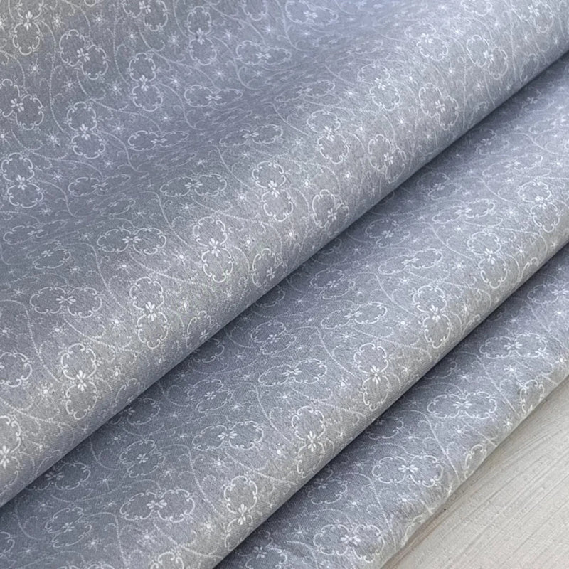 Gray Calico Floral Fabric 100% Cotton 44" wide - Sold by the Yard Flowering Plants