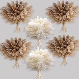 60 PCS Boho Decor, Fluffy Pompas Grass, Natural Dry Pampas Grass Small, 60PCS Pampas Grass