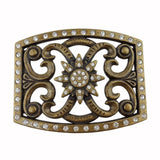 Western Rhinestone Sun Flower Brass buckle. Sunflower