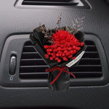 Red Rose Dried Flower Bouquet, Car Vent Clip Scent Diffuser, Style 3 Dried Flower